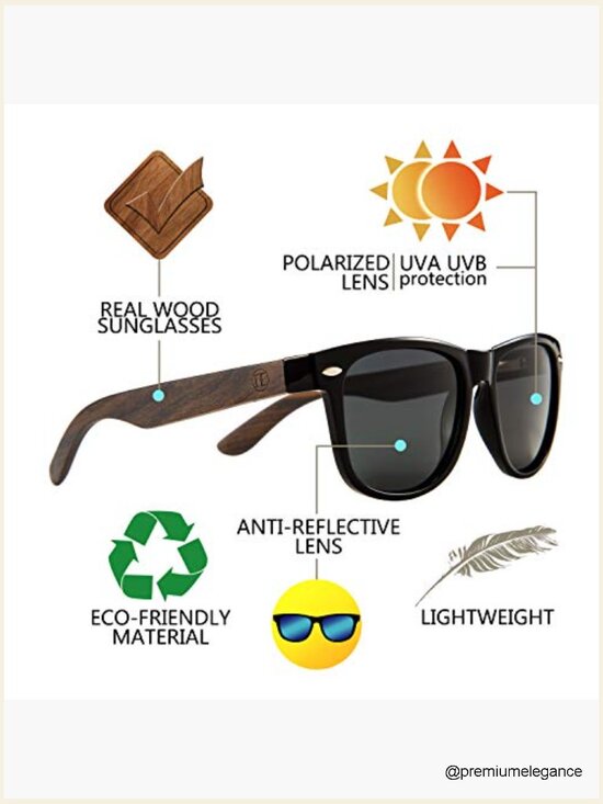 Polarized Wood Sunglasses UV400 Driving Fishing Golf main image 7